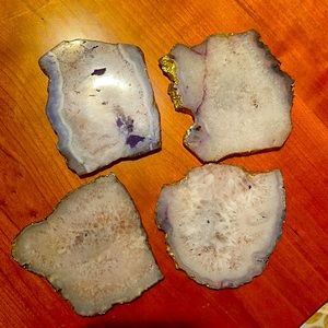 Purple Stone Agate Coaster Set